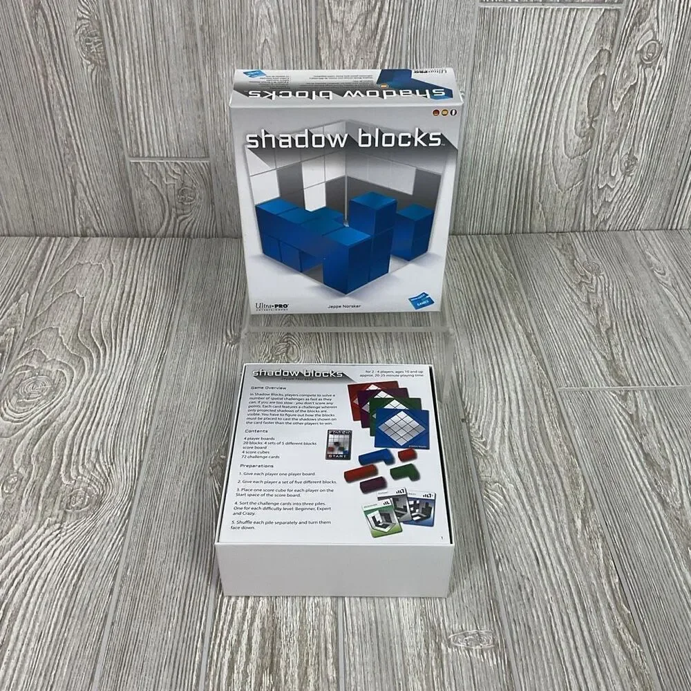 Shadow Blocks Puzzle Game by Jeppe Norsker English Edition Complete Game in Box